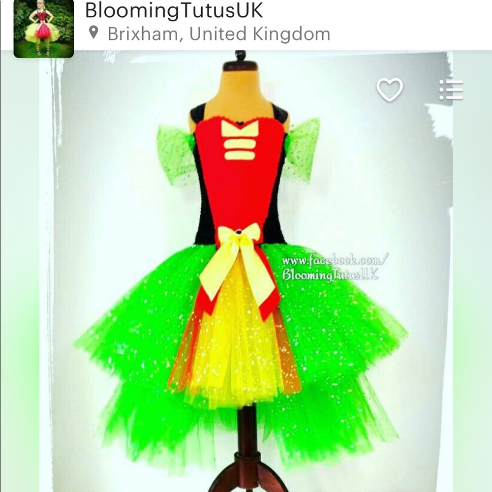 Custom Etsy Teen Titans Go Robin tutu dress sz 7